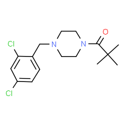 ChemSpider 2D Image | 1-[4-(2,4-Dichlorobenzyl)-1-piperazinyl]-2,2-dimethyl-1-propanone | C16H22Cl2N2O