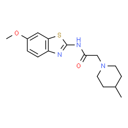 ChemSpider 2D Image | N-(6-Methoxybenzo[d]thiazol-2-yl)-2-(4-methylpiperidin-1-yl)acetamide | C16H21N3O2S