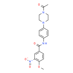ChemSpider 2D Image | N-[4-(4-Acetyl-1-piperazinyl)phenyl]-4-methoxy-3-nitrobenzamide | C20H22N4O5