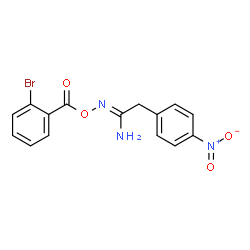 ChemSpider 2D Image | N-[(2-Bromobenzoyl)oxy]-2-(4-nitrophenyl)ethanimidamide | C15H12BrN3O4