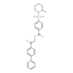 ChemSpider 2D Image | 2-(4-Biphenylyl)-2-oxoethyl 4-[(2-methyl-1-piperidinyl)sulfonyl]benzoate | C27H27NO5S