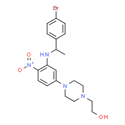 ChemSpider 2D Image | 2-(4-{3-{[1-(4-bromophenyl)ethyl]amino}-4-nitrophenyl}-1-piperazinyl)ethanol | C20H25BrN4O3