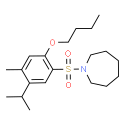 ChemSpider 2D Image | 1-[(2-Butoxy-5-isopropyl-4-methylphenyl)sulfonyl]azepane | C20H33NO3S