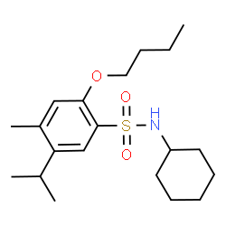 ChemSpider 2D Image | 2-Butoxy-N-cyclohexyl-5-isopropyl-4-methylbenzenesulfonamide | C20H33NO3S