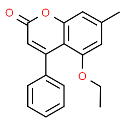 ChemSpider 2D Image | 5-Ethoxy-7-methyl-4-phenyl-chromen-2-one | C18H16O3