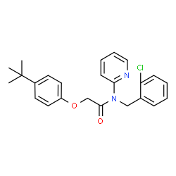 ChemSpider 2D Image | N-(2-Chlorobenzyl)-2-[4-(2-methyl-2-propanyl)phenoxy]-N-(2-pyridinyl)acetamide | C24H25ClN2O2