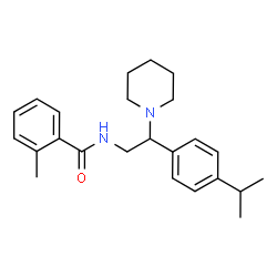 ChemSpider 2D Image | N-[2-(4-Isopropylphenyl)-2-(1-piperidinyl)ethyl]-2-methylbenzamide | C24H32N2O