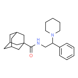 ChemSpider 2D Image | N-[2-Phenyl-2-(1-piperidinyl)ethyl]-1-adamantanecarboxamide | C24H34N2O