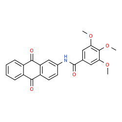 ChemSpider 2D Image | N-(9,10-Dioxo-9,10-dihydro-2-anthracenyl)-3,4,5-trimethoxybenzamide | C24H19NO6