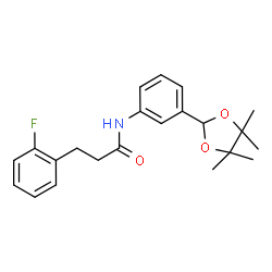 ChemSpider 2D Image | 3-(2-Fluorophenyl)-N-[3-(4,4,5,5-tetramethyl-1,3-dioxolan-2-yl)phenyl]propanamide | C22H26FNO3