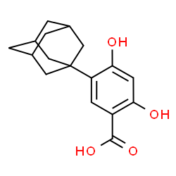 ChemSpider 2D Image | 5-(Adamantan-1-yl)-2,4-dihydroxybenzoic acid | C17H20O4