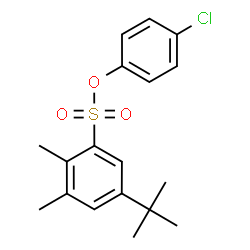 ChemSpider 2D Image | 4-Chlorophenyl 2,3-dimethyl-5-(2-methyl-2-propanyl)benzenesulfonate | C18H21ClO3S