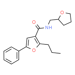ChemSpider 2D Image | 5-Phenyl-2-propyl-N-(tetrahydro-2-furanylmethyl)-3-furamide | C19H23NO3