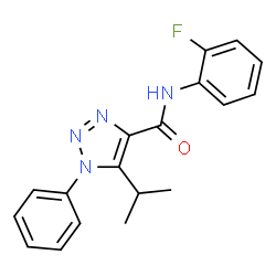ChemSpider 2D Image | N-(2-Fluorophenyl)-5-isopropyl-1-phenyl-1H-1,2,3-triazole-4-carboxamide | C18H17FN4O