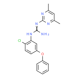 ChemSpider 2D Image | 1-(2-Chloro-5-phenoxyphenyl)-2-(4,6-dimethyl-2-pyrimidinyl)guanidine | C19H18ClN5O