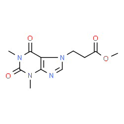 ChemSpider 2D Image | methyl 3-(1,3-dimethyl-2,6-dioxopurin-7-yl)propanoate | C11H14N4O4