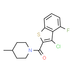 ChemSpider 2D Image | (3-Chloro-4-fluoro-1-benzothiophen-2-yl)(4-methyl-1-piperidinyl)methanone | C15H15ClFNOS