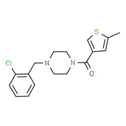 ChemSpider 2D Image | [4-(2-Chlorobenzyl)-1-piperazinyl](5-methyl-3-thienyl)methanone | C17H19ClN2OS