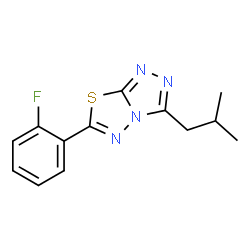 ChemSpider 2D Image | 6-(2-Fluorophenyl)-3-isobutyl[1,2,4]triazolo[3,4-b][1,3,4]thiadiazole | C13H13FN4S