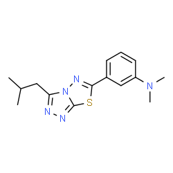 ChemSpider 2D Image | 3-(3-Isobutyl[1,2,4]triazolo[3,4-b][1,3,4]thiadiazol-6-yl)-N,N-dimethylaniline | C15H19N5S