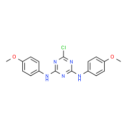 ChemSpider 2D Image | 6-Chloro-N,N'-bis(4-methoxyphenyl)-1,3,5-triazine-2,4-diamine | C17H16ClN5O2