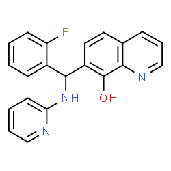 ChemSpider 2D Image | 7-[(2-Fluorophenyl)(2-pyridinylamino)methyl]-8-quinolinol | C21H16FN3O