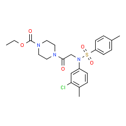 ChemSpider 2D Image | Ethyl 4-{N-(3-chloro-4-methylphenyl)-N-[(4-methylphenyl)sulfonyl]glycyl}-1-piperazinecarboxylate | C23H28ClN3O5S