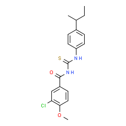 ChemSpider 2D Image | 1-(3-CHLORO-4-METHOXYBENZOYL)-3-[4-(SEC-BUTYL)PHENYL]THIOUREA | C19H21ClN2O2S