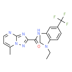 ChemSpider 2D Image | N-[2-(Diethylamino)-5-(trifluoromethyl)phenyl]-7-methyl[1,2,4]triazolo[1,5-a]pyrimidine-2-carboxamide | C18H19F3N6O