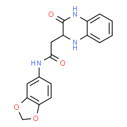 ChemSpider 2D Image | N-1,3-Benzodioxol-5-yl-1,2,3,4-tetrahydro-3-oxo-2-quinoxalineacetamide | C17H15N3O4
