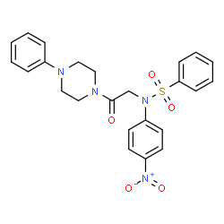 ChemSpider 2D Image | N-(4-Nitrophenyl)-N-[2-oxo-2-(4-phenyl-1-piperazinyl)ethyl]benzenesulfonamide | C24H24N4O5S