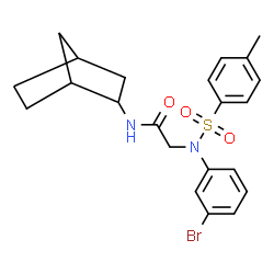 ChemSpider 2D Image | N-Bicyclo[2.2.1]hept-2-yl-N~2~-(3-bromophenyl)-N~2~-[(4-methylphenyl)sulfonyl]glycinamide | C22H25BrN2O3S