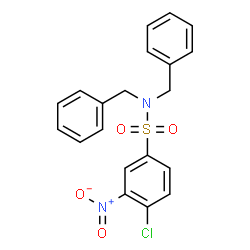 ChemSpider 2D Image | N,N-Dibenzyl-4-chloro-3-nitrobenzenesulfonamide | C20H17ClN2O4S