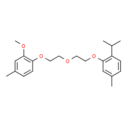 ChemSpider 2D Image | 1-Isopropyl-2-{2-[2-(2-methoxy-4-methylphenoxy)ethoxy]ethoxy}-4-methylbenzene | C22H30O4