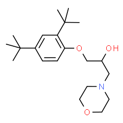 ChemSpider 2D Image | 1-[2,4-Bis(2-methyl-2-propanyl)phenoxy]-3-(4-morpholinyl)-2-propanol | C21H35NO3