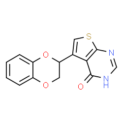 ChemSpider 2D Image | 5-(2,3-Dihydro-1,4-benzodioxin-2-yl)thieno[2,3-d]pyrimidin-4(1H)-one | C14H10N2O3S