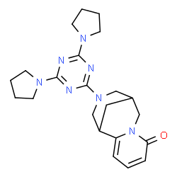 ChemSpider 2D Image | 11-[4,6-Di(1-pyrrolidinyl)-1,3,5-triazin-2-yl]-7,11-diazatricyclo[7.3.1.0~2,7~]trideca-2,4-dien-6-one | C22H29N7O
