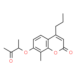 ChemSpider 2D Image | 8-Methyl-7-[(3-oxo-2-butanyl)oxy]-4-propyl-2H-chromen-2-one | C17H20O4