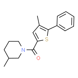 ChemSpider 2D Image | (4-Methyl-5-phenyl-2-thienyl)(3-methyl-1-piperidinyl)methanone | C18H21NOS