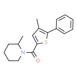 ChemSpider 2D Image | (4-Methyl-5-phenyl-2-thienyl)(2-methyl-1-piperidinyl)methanone | C18H21NOS