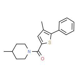ChemSpider 2D Image | (4-Methyl-5-phenyl-2-thienyl)(4-methyl-1-piperidinyl)methanone | C18H21NOS