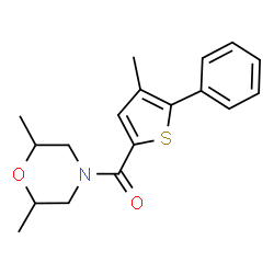 ChemSpider 2D Image | (2,6-Dimethyl-4-morpholinyl)(4-methyl-5-phenyl-2-thienyl)methanone | C18H21NO2S