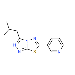 ChemSpider 2D Image | 3-Isobutyl-6-(6-methyl-3-pyridinyl)[1,2,4]triazolo[3,4-b][1,3,4]thiadiazole | C13H15N5S