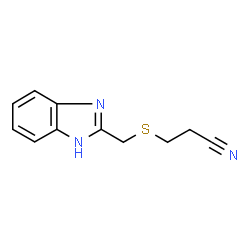 ChemSpider 2D Image | 3-[(1H-Benzimidazol-2-ylmethyl)sulfanyl]propanenitrile | C11H11N3S