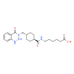 ChemSpider 2D Image | 6-[({trans-4-[(4-Oxo-1,4-dihydro-1,2,3-benzotriazin-3(2H)-yl)methyl]cyclohexyl}carbonyl)amino]hexanoic acid | C21H30N4O4
