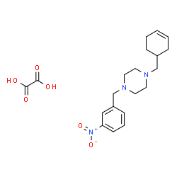 ChemSpider 2D Image | 1-(3-Cyclohexen-1-ylmethyl)-4-(3-nitrobenzyl)piperazine ethanedioate (1:1) | C20H27N3O6