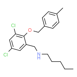 ChemSpider 2D Image | N-{3,5-Dichloro-2-[(4-methylbenzyl)oxy]benzyl}-1-pentanamine | C20H25Cl2NO