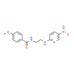 ChemSpider 2D Image | 4-Methoxy-N-{2-[(5-nitro-2-pyridinyl)amino]ethyl}benzamide | C15H16N4O4