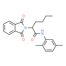 ChemSpider 2D Image | N-(2,5-Dimethylphenyl)-2-(1,3-dioxo-1,3-dihydro-2H-isoindol-2-yl)hexanamide | C22H24N2O3