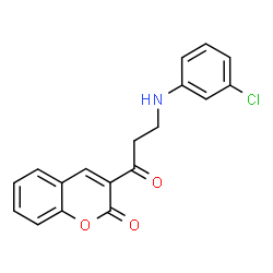 ChemSpider 2D Image | 3-{3-[(3-Chlorophenyl)amino]propanoyl}-2H-chromen-2-one | C18H14ClNO3
